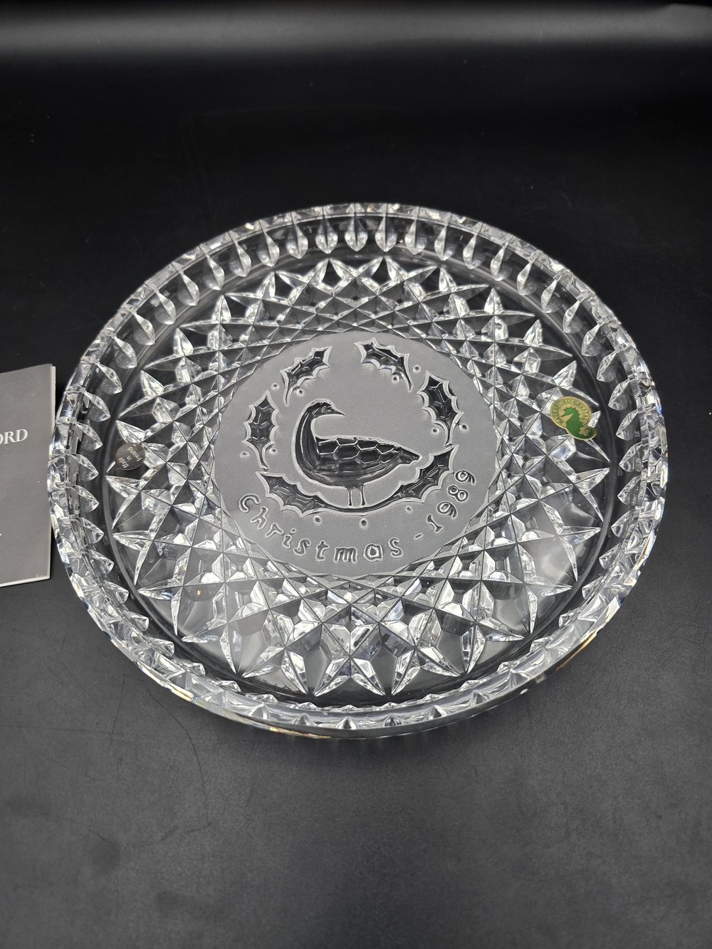 Waterford Clear Crystal Holiday Swan Plate